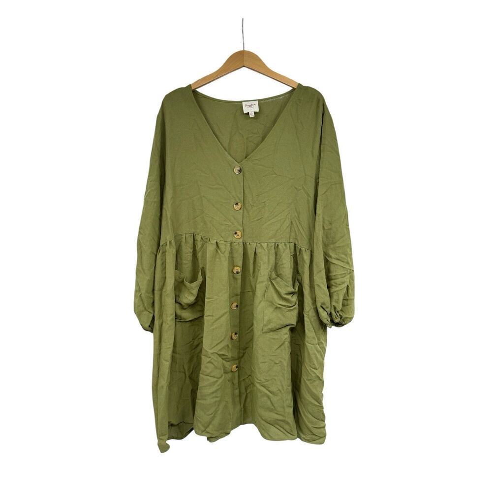 Hayden Los Angeles Army Green Button Up Dress Tunic Boutique Womens Size 1XL